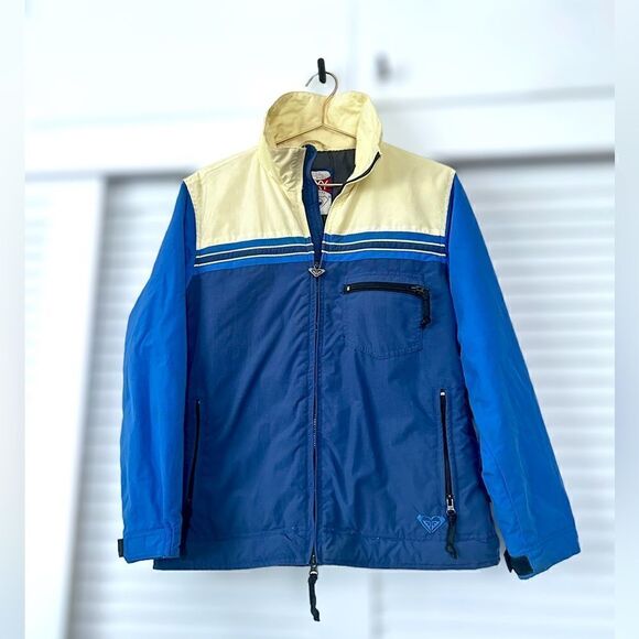 Y2K Roxy x Quicksilver Color Block Winter Snow Snowboarding Ski Jacket- Size L - Picture 2 of 15